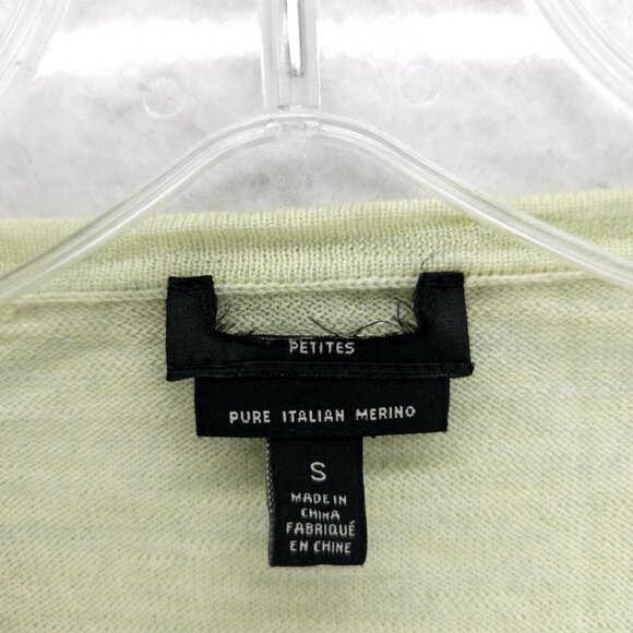 EILEEN FISHER 100% Merino Wool Cardigan Rhinestone Buttons Lightweight Petite S - Picture 6 of 10